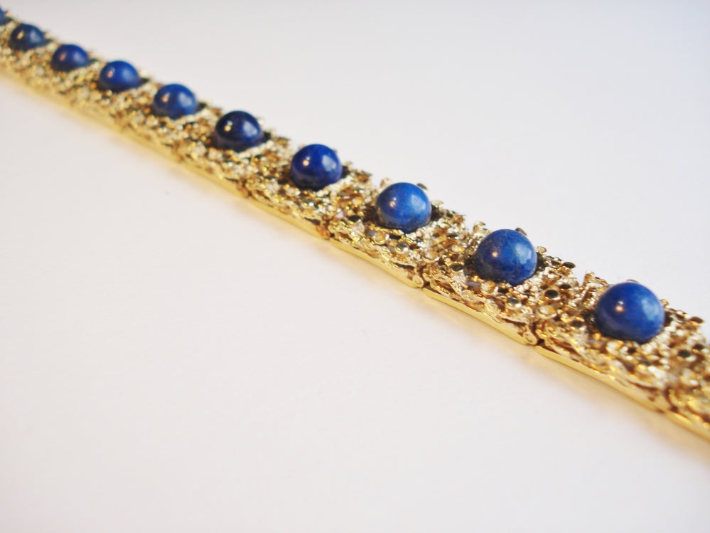 Vintage Lapis Lazuli Gold Bracelet