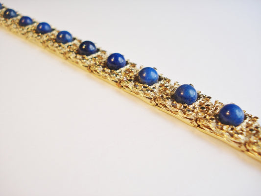 Vintage Lapis Lazuli Gold Bracelet