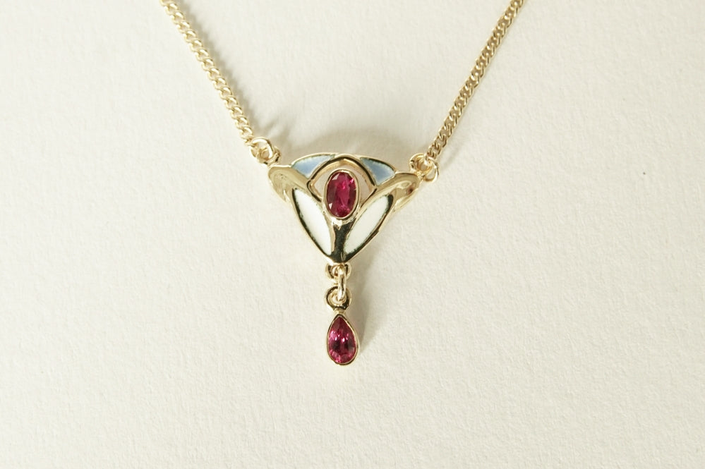 Art Deco Style Ruby Pendant