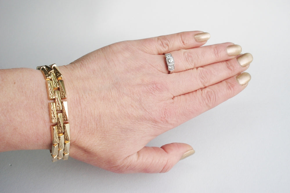 Vintage Brick Link Gold Bracelet