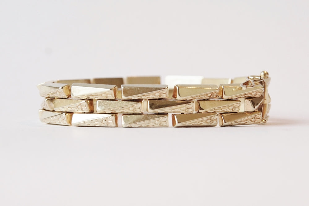 Vintage Brick Link Gold Bracelet
