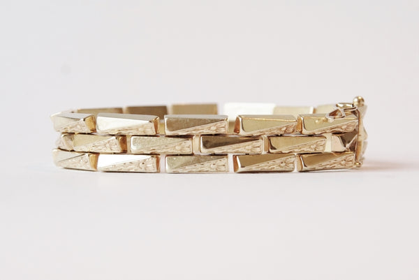 Vintage Brick Link Gold Bracelet