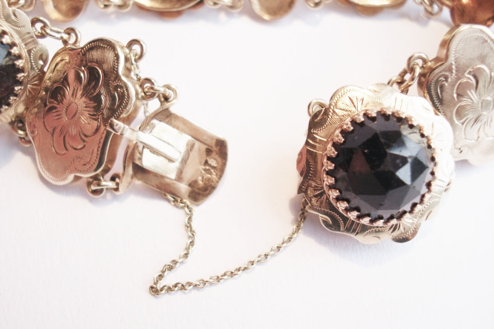 Garnet and Gold Bracelet