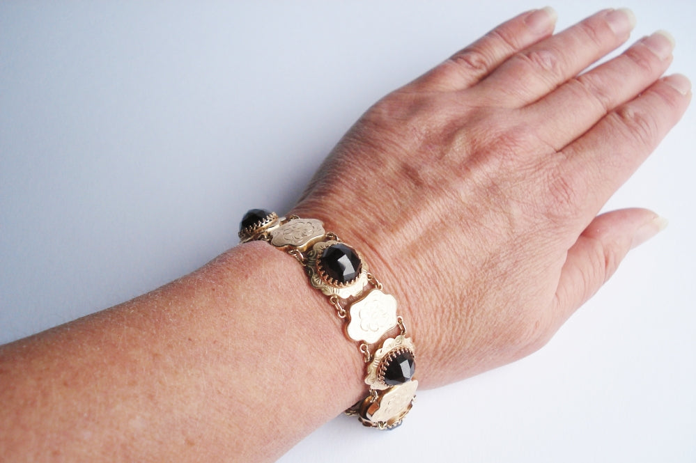 Garnet and Gold Bracelet