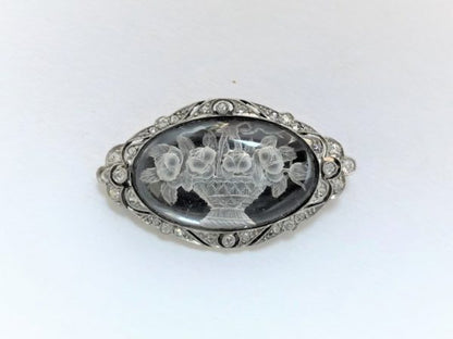 Antique Art Deco Crystal Brooch