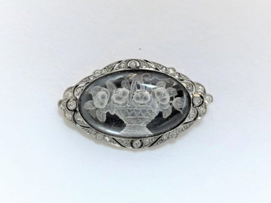 Antique Art Deco Crystal Brooch