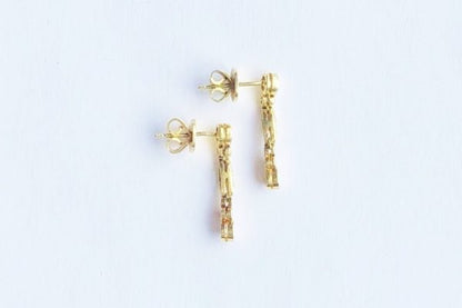 Brilliant Cut Diamond Drop Gold Earrings