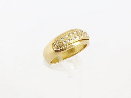 Double Row Brilliant Cut Diamond Dress Ring, 18ct Yellow Gold