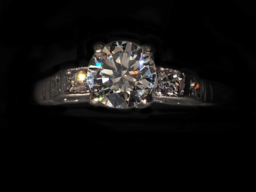 Brilliant Cut Diamond Engagement Ring in 18ct White Gold, 0.56ct Total