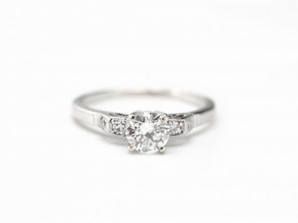 Brilliant Cut Diamond Engagement Ring in 18ct White Gold, 0.56ct Total