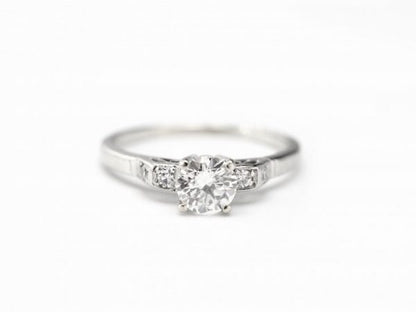 Brilliant Cut Diamond Engagement Ring in 18ct White Gold, 0.56ct Total