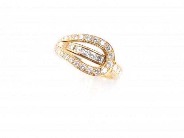 Vintage 1980s Baguette Cut Diamond Ring, 18ct Yellow Gold