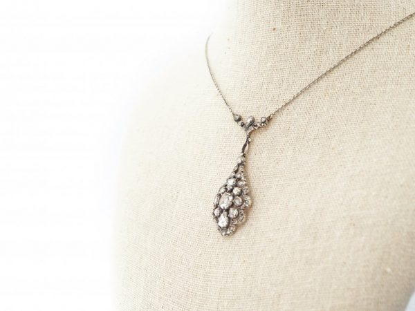 Antique Rose Cut Diamond Pendant set in Silver
