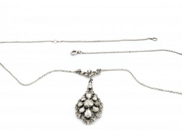 Antique Rose Cut Diamond Pendant set in Silver