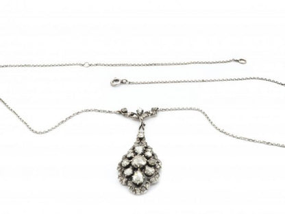 Antique Rose Cut Diamond Pendant set in Silver
