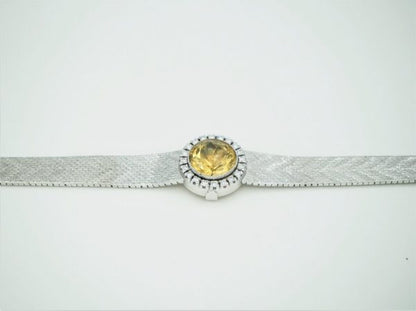 Vintage 5.00ct Citrine and Diamond White Gold Bracelet, Circa 1960