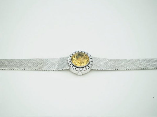 Vintage 5.00ct Citrine and Diamond White Gold Bracelet, Circa 1960