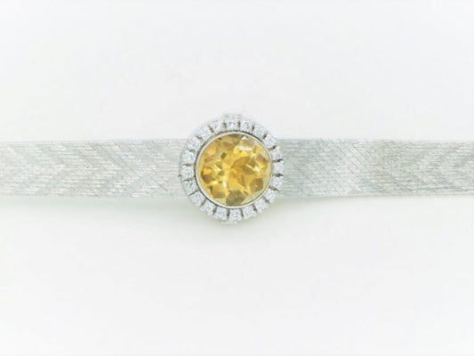 Vintage 5.00ct Citrine and Diamond White Gold Bracelet, Circa 1960