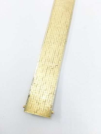 Vintage 1960s Wide Matte Gold Bracelet