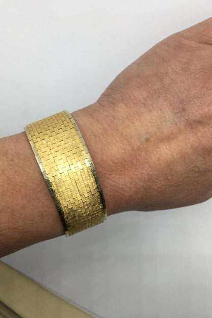Vintage 1960s Wide Matte Gold Bracelet