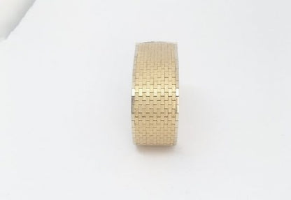 Vintage 1960s Wide Matte Gold Bracelet