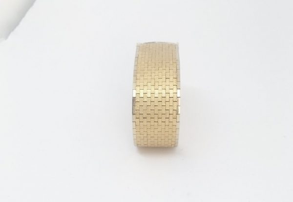 Vintage 1960s Wide Matte Gold Bracelet