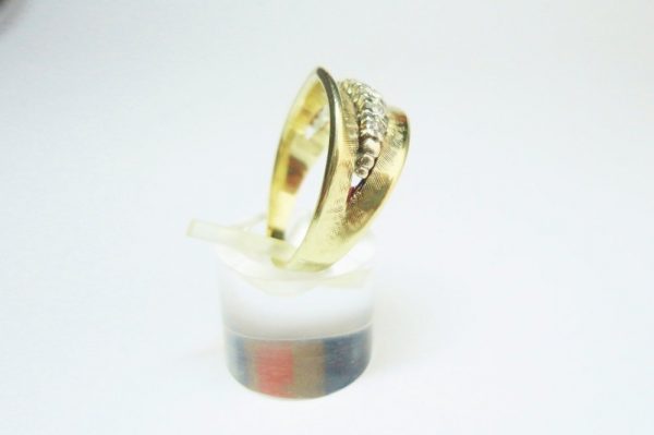 Matte Gold Brilliant Cut Diamond Set Ring
