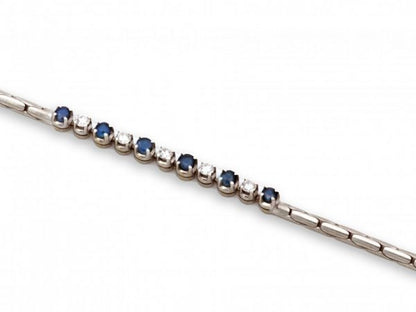 Vintage Seventies sapphire and diamond white gold bracelet