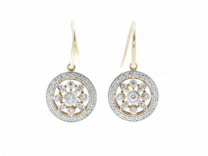 Art Deco Style Brilliant Cut Diamond Earrings