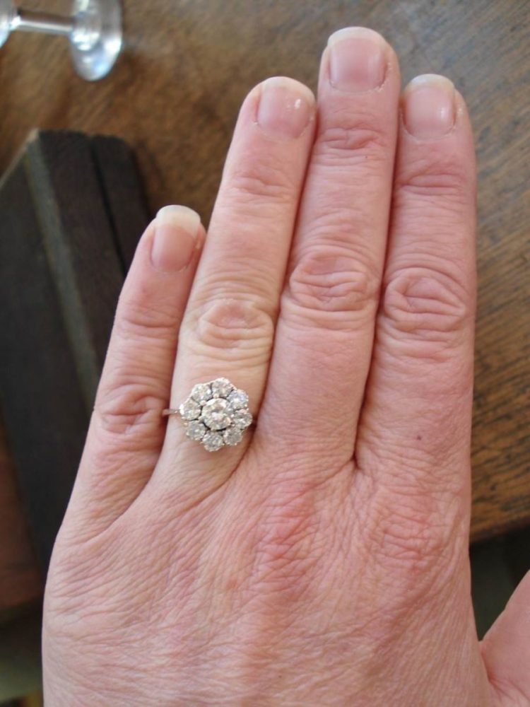 Diamond Cluster Ring in White Gold