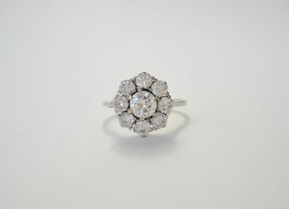 Diamond Cluster Ring in White Gold