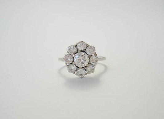 Diamond Cluster Ring in White Gold