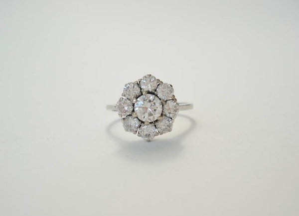 Diamond Cluster Ring in White Gold