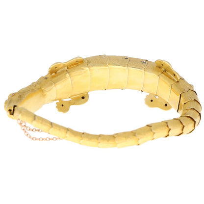 Antique Late Victorian Emerald Ruby and Pearl Salamander Bracelet