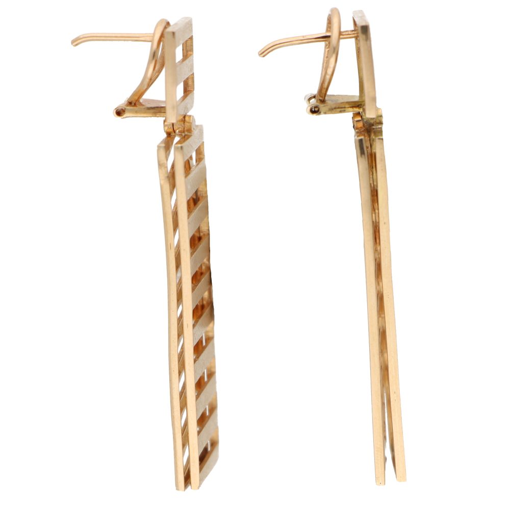 Vintage French Fan Earrings in 18ct Rose Gold