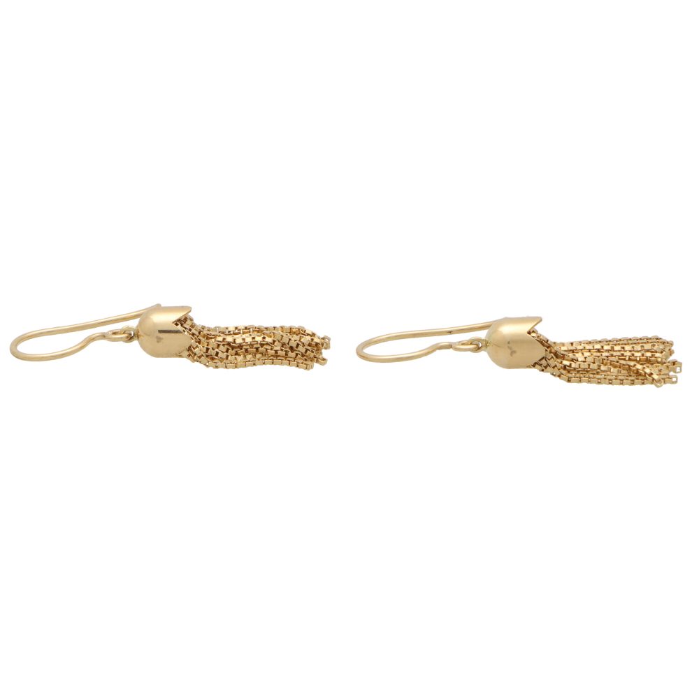Vintage 18ct Yellow Gold Tassel Drop Earrings,