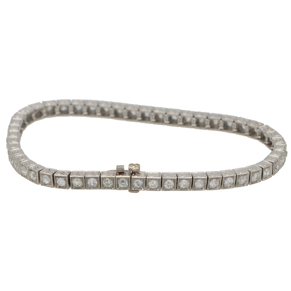 3.04ct Old Cut Diamond Line Tennis Bracelet