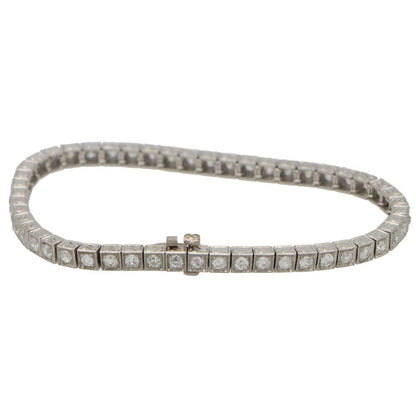 3.04ct Old Cut Diamond Line Tennis Bracelet