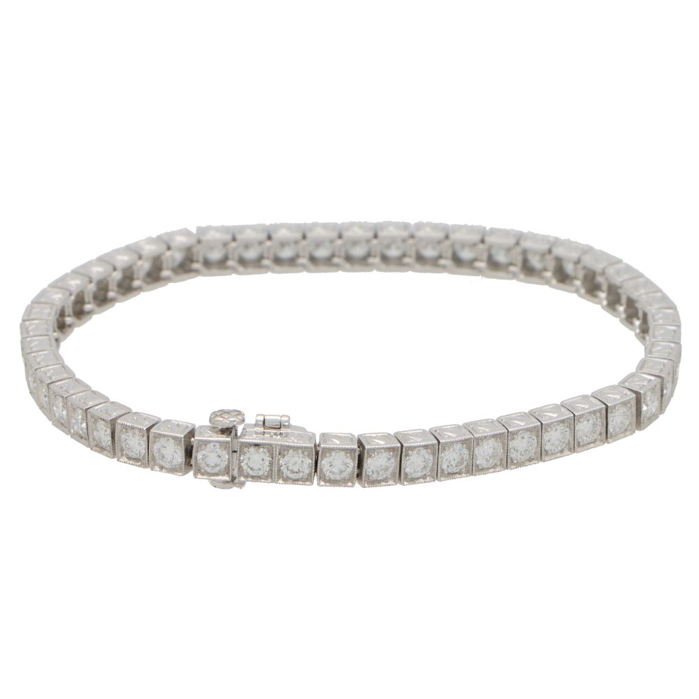 6.03ct Diamond Line Tennis Bracelet in Platinum