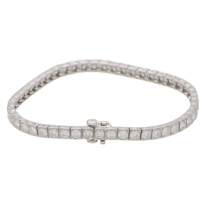 5.04 Carat Diamond and Platinum Line Tennis Bracelet