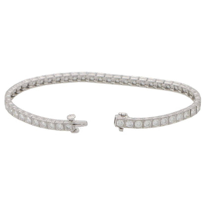 5.04 Carat Diamond and Platinum Line Tennis Bracelet