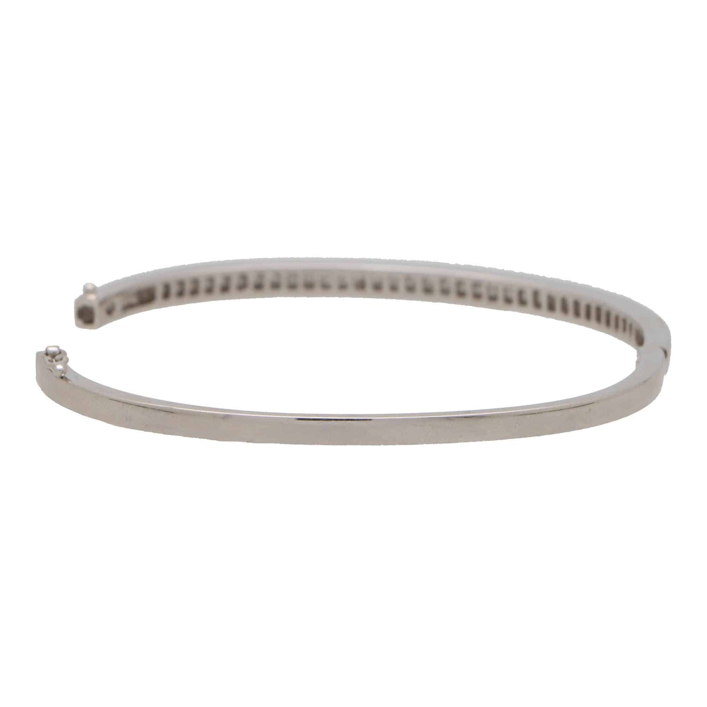 Vintage Princess Cut Diamond Bangle in 18K White Gold