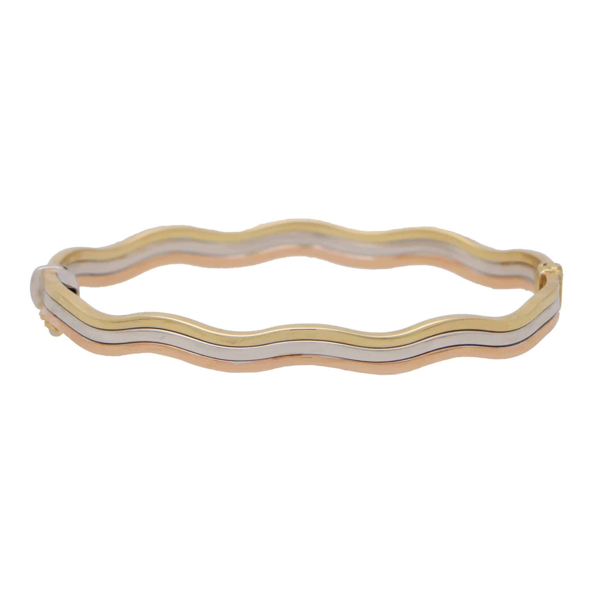 9k Gold Vintage Trinity Wave Bangle