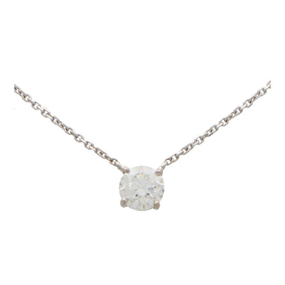 Vintage GIA Certified 1.02 Carat Diamond Solitaire Pendant Necklace In White Gold