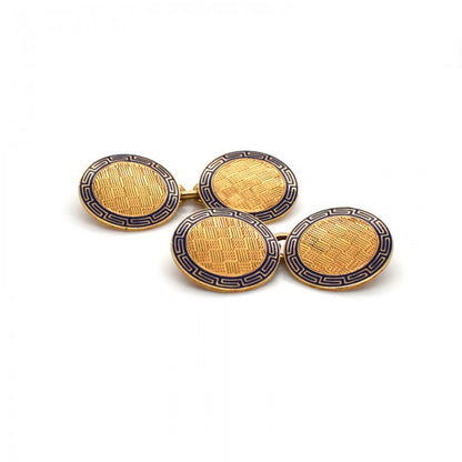 ART DECO GOLD AND ENAMEL CUFFLINKS MO3