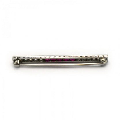 Art Deco Ruby And Diamond Bar Brooch, By Marcus