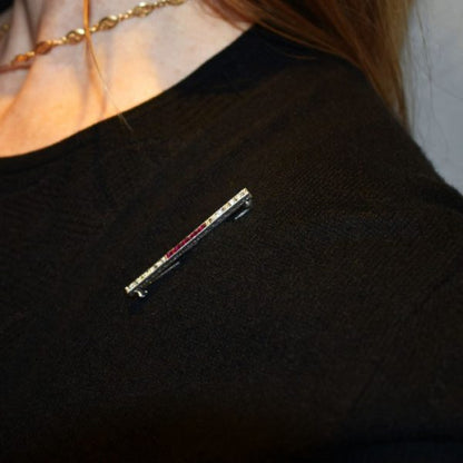 ART DECO RUBY AND DIAMOND BAR BROOCH, By MARCUS