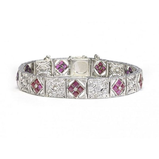 ART DECO RUBY & DIAMOND BRACELET