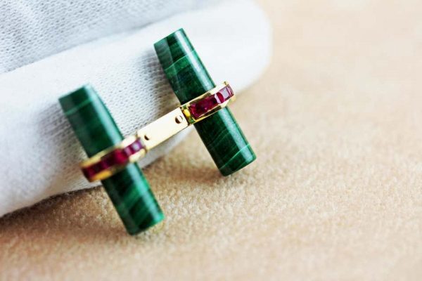 Ruby, Agate, Lapis Lazuli, Malachite, Turquoise and Onyx Interchangeable Cufflinks