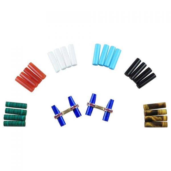 Ruby, Agate, Lapis Lazuli, Malachite, Turquoise and Onyx Interchangeable Cufflinks